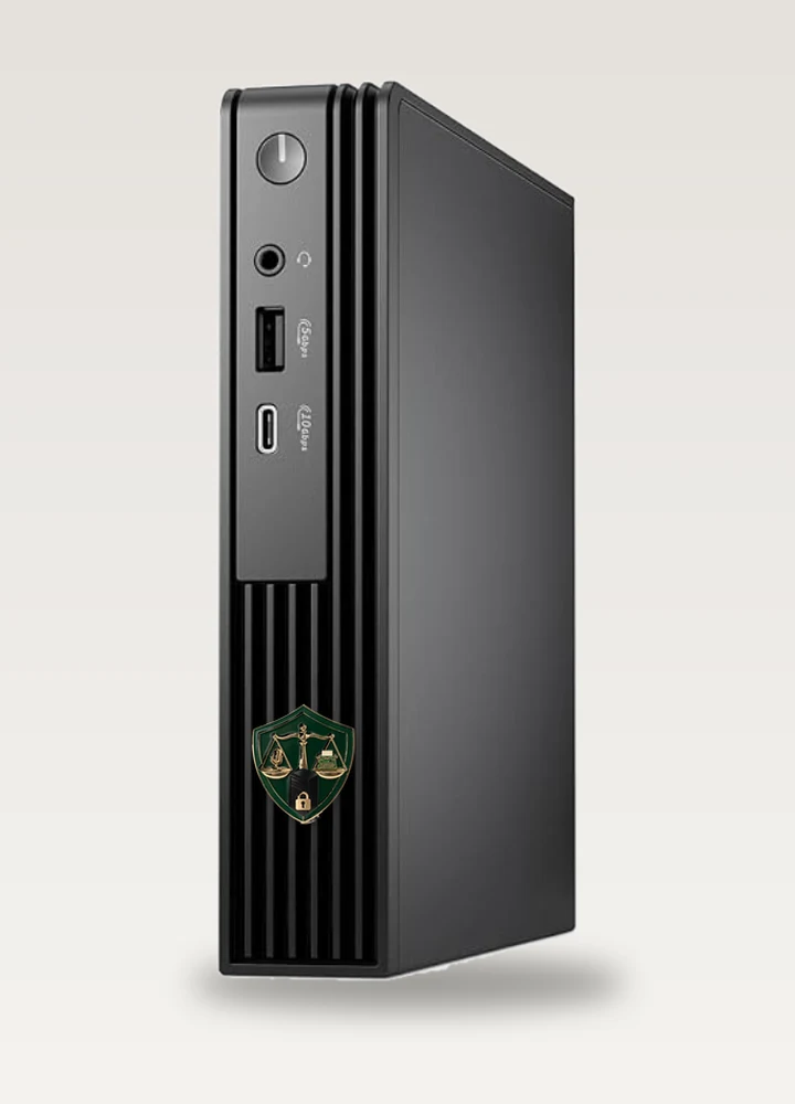 The IdeaStream server: a compact black desktop unit with the IdeaStream shield badge on its front vents.